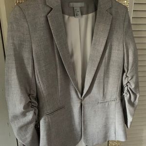 Grey cotton blend blazer